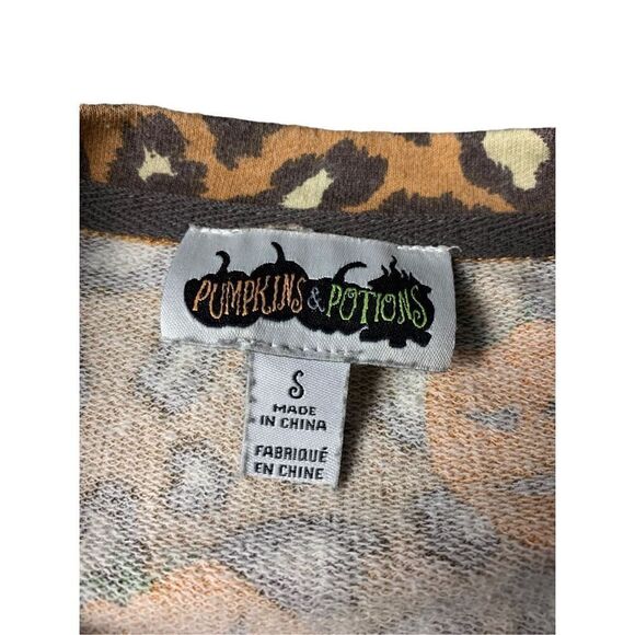 Pumpkins and Potions Cheetah Print Jack-o-lanterns Sweater With Matching Headban - Picture 5 of 5